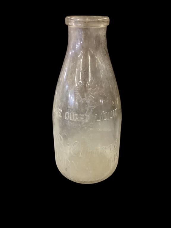 Biltmore Dairy Milk Bottle: Embossed one quart size, Biltmore Dairy Farms, NC Approved to front also embossed at base