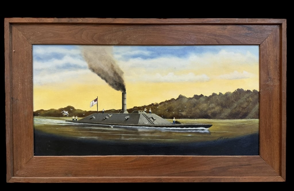 C.S.S. Atlanta, C. Ron Virts: Virginia, 1938-2005..oil on canvas, signed and dated 1995 lower right, also signed on canvas stretcher, sight 14 x 29 in., walnut frame..surface dust, light surface wear, frame needs wipe down, not ex