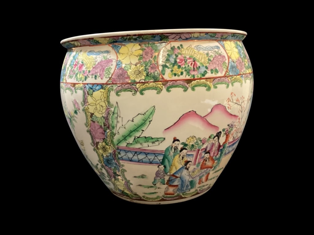 Famille Porcelain Fishbowl Planter (1 of 5)