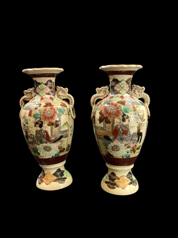 Pair Satsuma Vases (1 of 4)