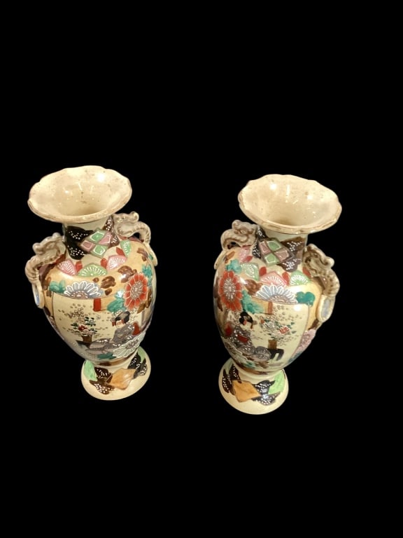 Pair Satsuma Vases - 3