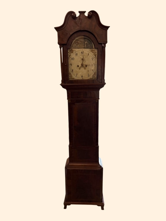 Inlaid mahogany tall case grandfather clock (1 of 5)