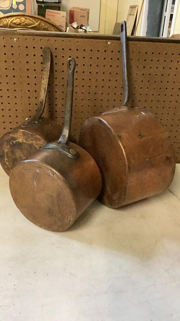 Three Pieces Heavy Copper Cookware - 3