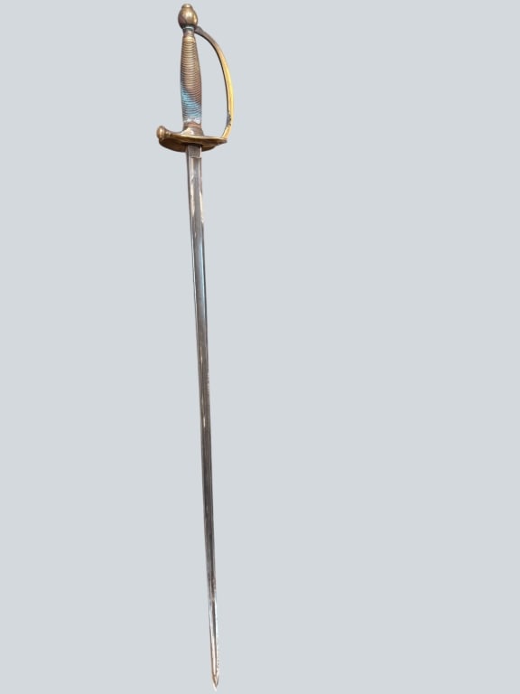 Civil War U.S. Model 1840 NCO Sword - Dated 1865: An authentic American Civil War U.S. Model 1840 NCO sword. The blade is clearly stamped "U.S." over inspector initials "A.D.K." and dated "1865." Features a classic cast-brass hilt with a double