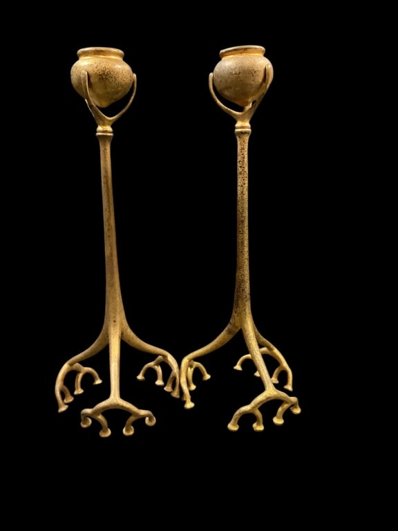Tiffany Studios Tripod Candlesticks (1 of 6)
