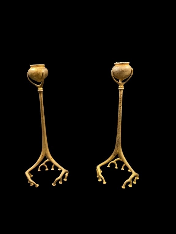 Tiffany Studios Tripod Candlesticks - 2