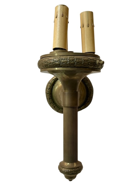 Pair Brass Wall Sconces - 2