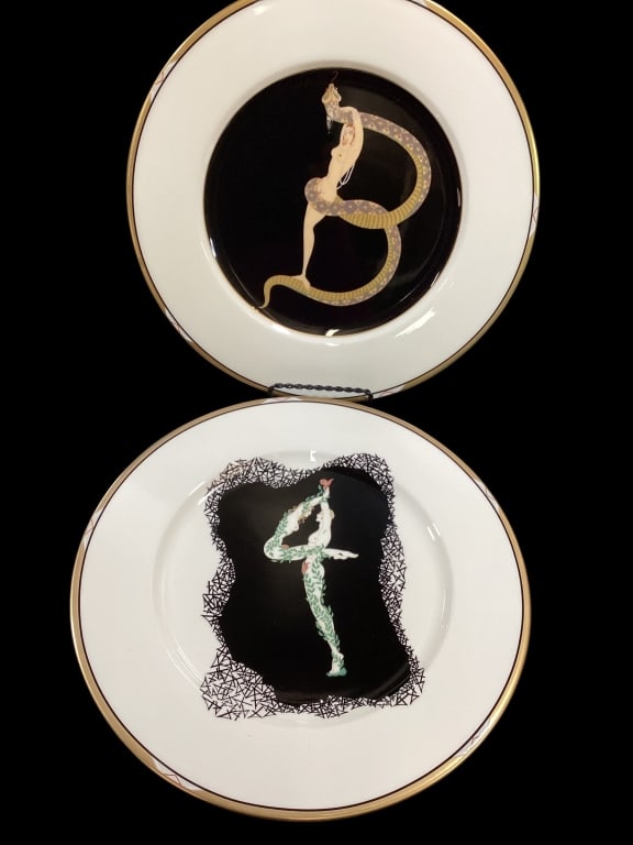 Erte Designed China Plates - 2