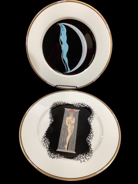 Erte Designed China Plates - 2