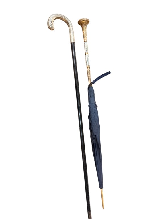 German Walking. Cane & Victorian Umbrella (1 of 4)