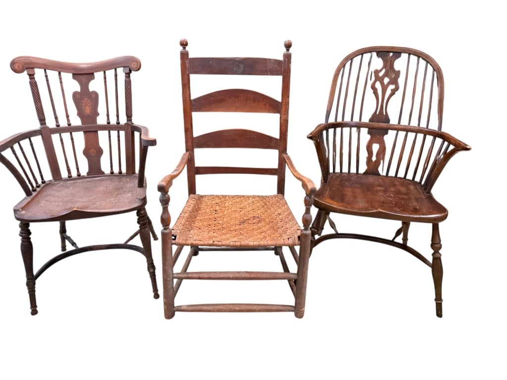 3 Assorted Antique Open Armchairs (1 of 4)