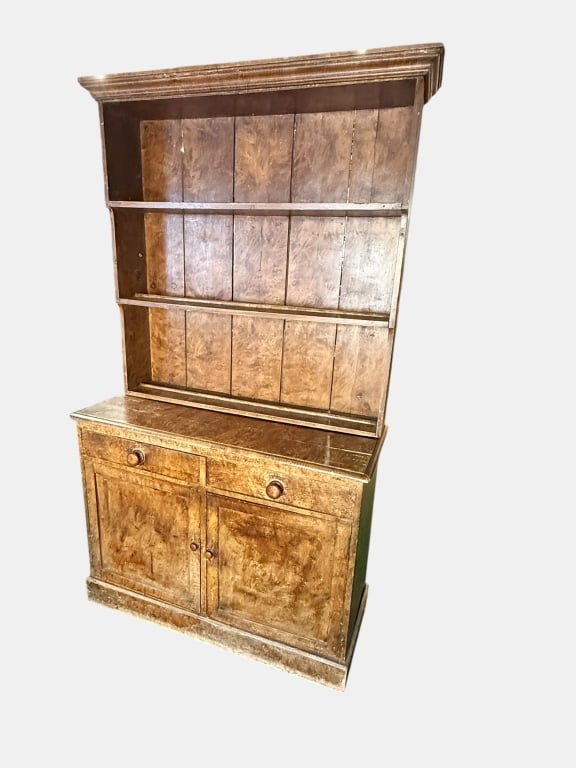 2 pc Step Back Cupboard in Original Paint (1 of 4)