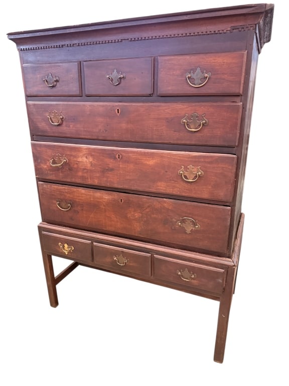 American Walnut Chippendale Chest on Frame (1 of 5)
