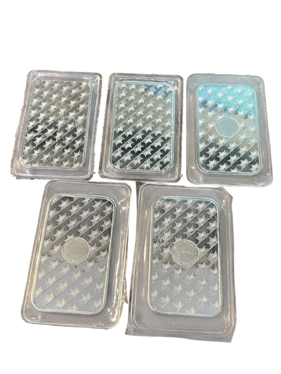 Five 1oz Silver Bars - 4