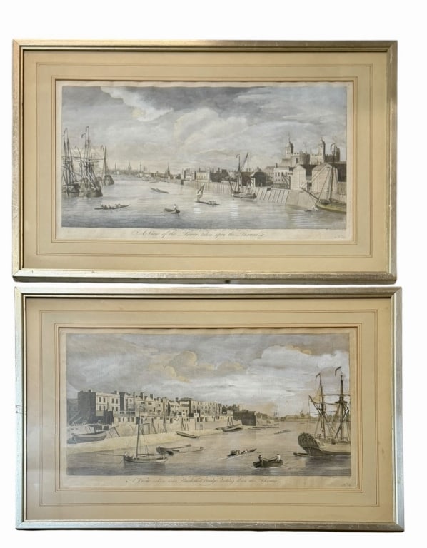 Framed Thames River Engravings, John Boydell (1 of 6)