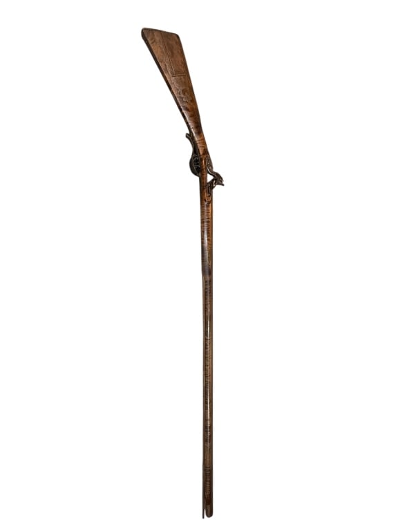 Antique H. Mortimer Flintlock Tiger Maple Rifle (1 of 6)