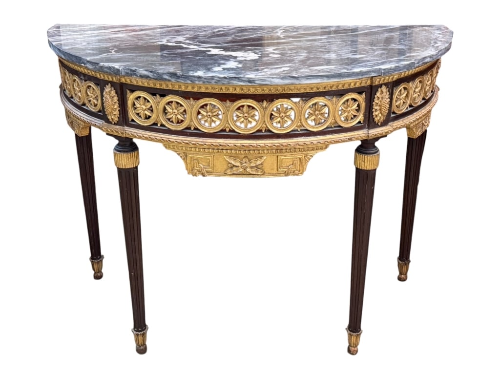 Parcel Gilt Demilune Console Table (1 of 7)
