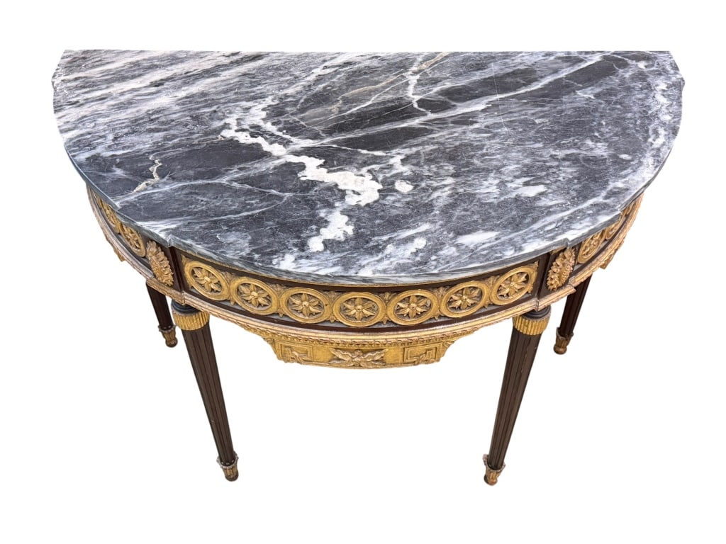 Parcel Gilt Demilune Console Table - 2