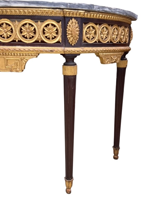 Parcel Gilt Demilune Console Table - 3