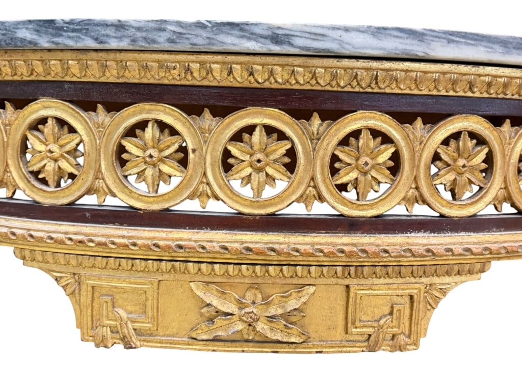 Parcel Gilt Demilune Console Table - 4