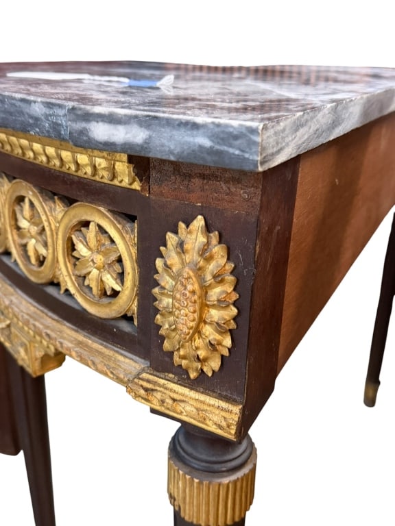 Parcel Gilt Demilune Console Table - 5