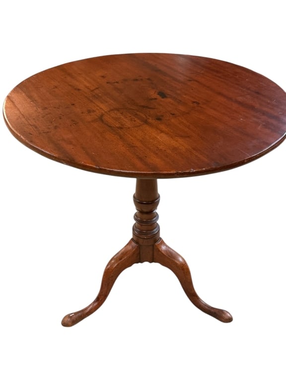 Antique 19th C Mahogany Birdcage Tilt Top Table (1 of 5)