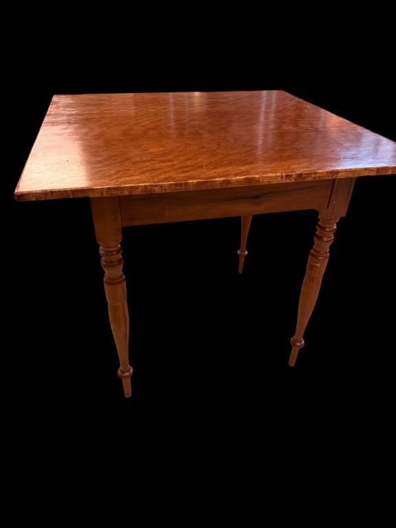 Antique 19thC Federal Tiger Maple Tavern Table (1 of 3)