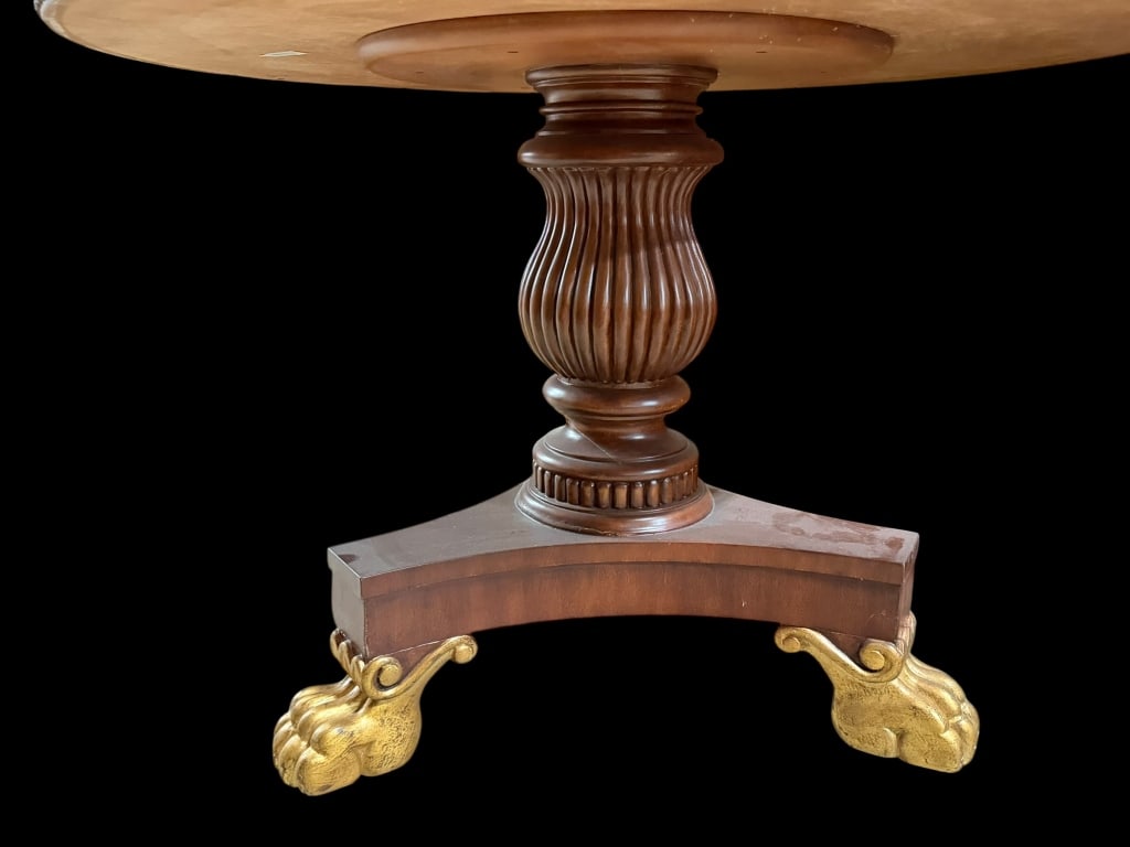 Embossed Leather Library Book Table - 7
