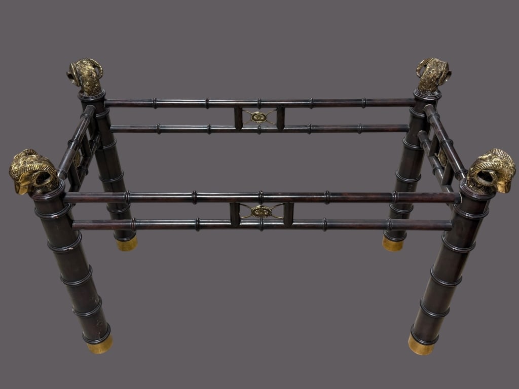 Brass Rams Head Console Table - 4
