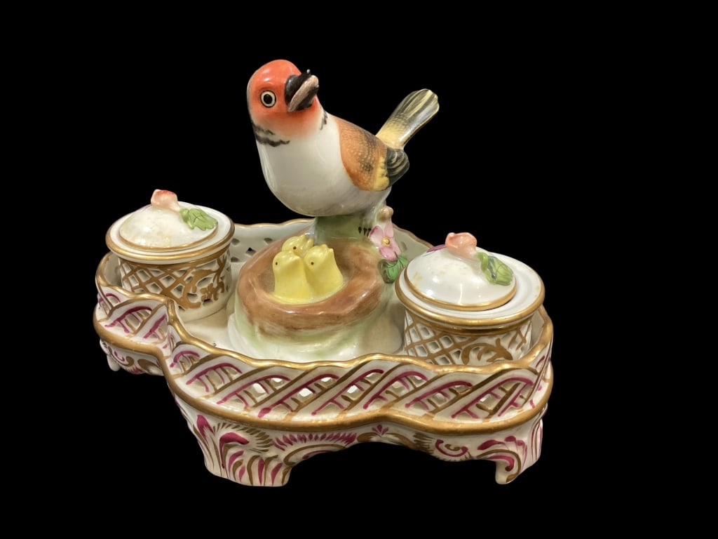 Herend Rothschild Bird Inkwell (1 of 5)