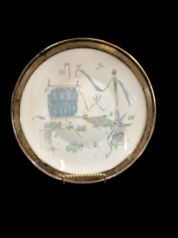 Rosenthal Porcelain Charger, Sterling Rim (1 of 4)