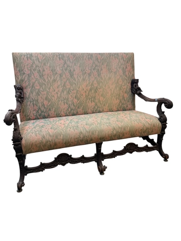 Antique Baroque Style Figural Cherub Settee (1 of 7)