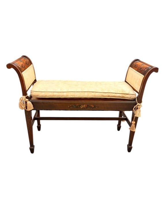 Antique Classical Style Painted Window Bench (1 of 4)