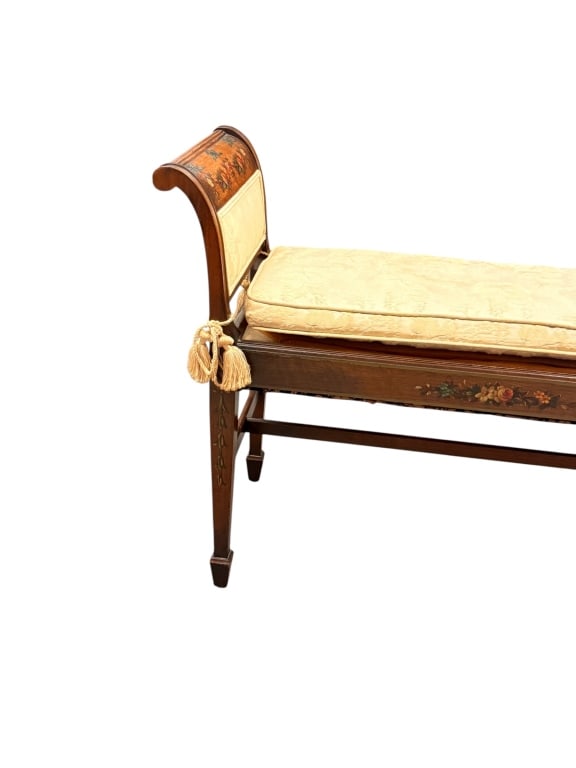 Antique Classical Style Painted Window Bench - 2