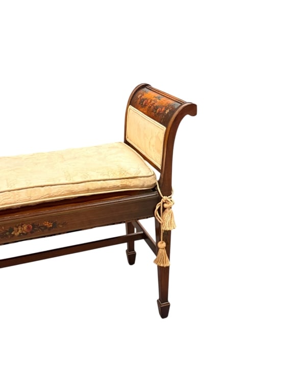Antique Classical Style Painted Window Bench - 3