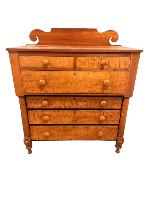 Tiger Maple Empire Chest (1 of 4)