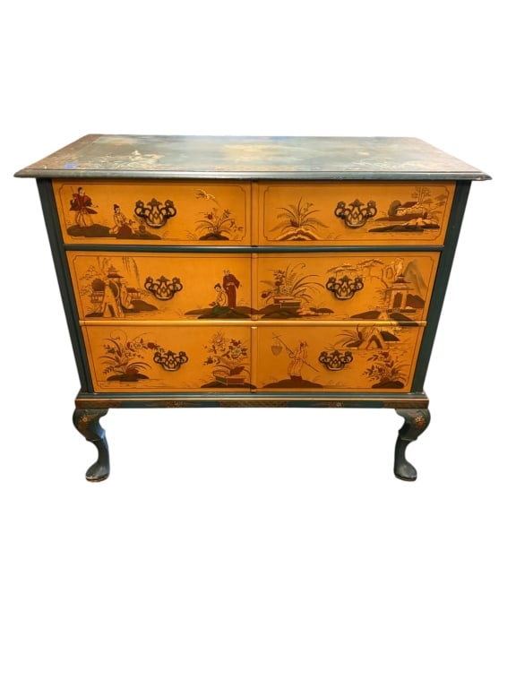 Decorative Chinoiserie Painted Chest of Drawers (1 of 5)
