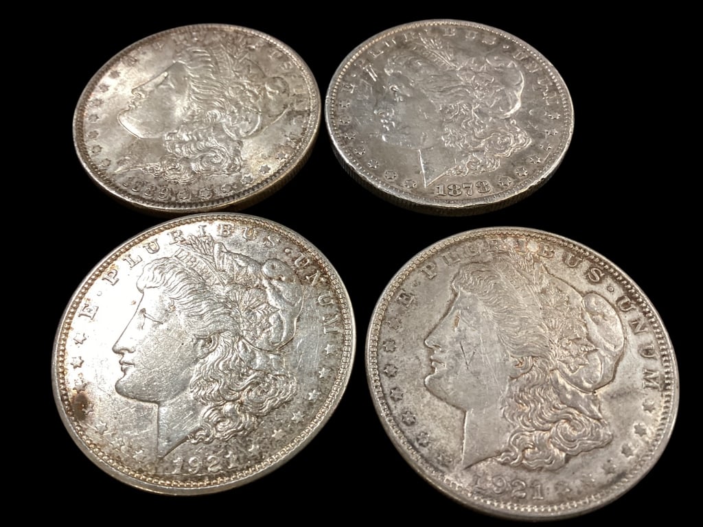 Four Morgan Silver Dollars - 2