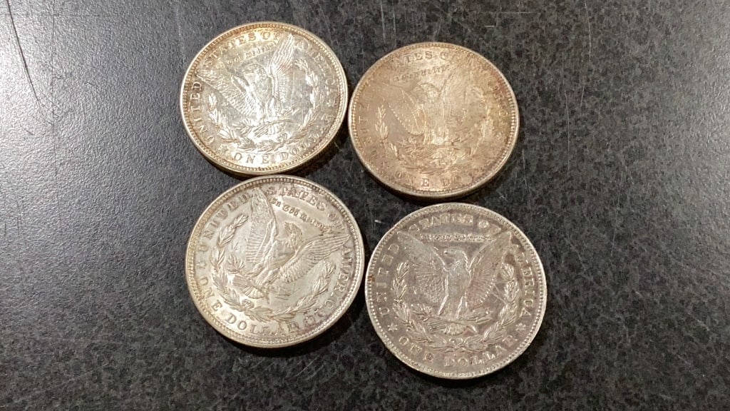 Four Morgan Silver Dollars - 3