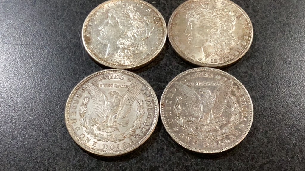 Four Morgan Silver Dollars - 4