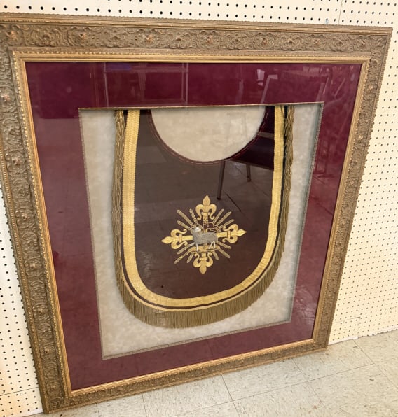 Framed Antique Ecclesiastical Embroidered Stole (1 of 3)