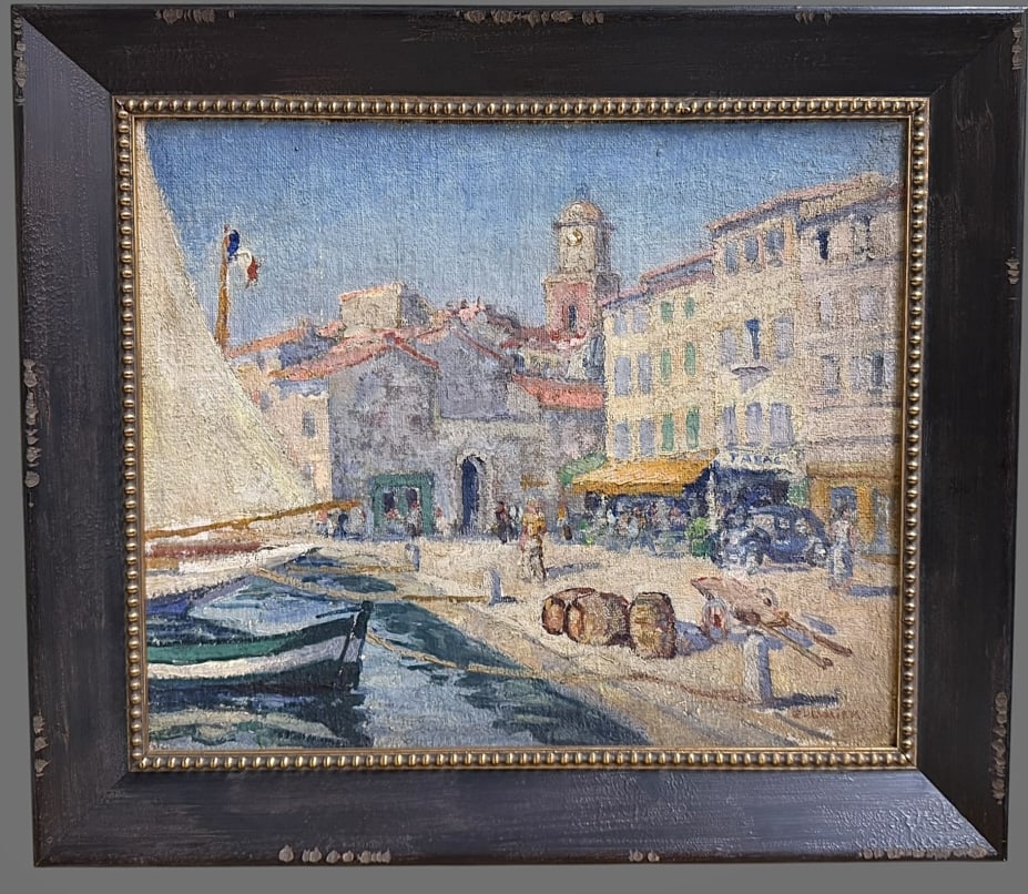 Mid 20th Century French Harbor Scene (1 of 6)