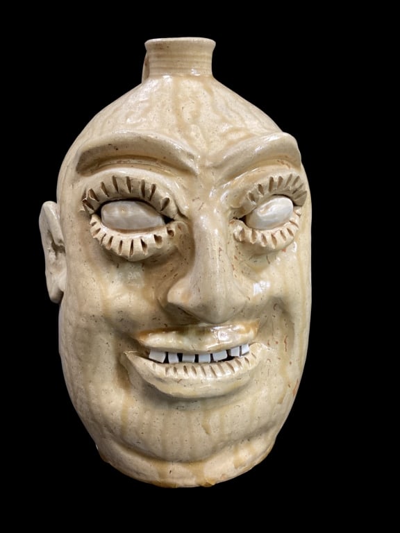Folk Art Pottery Face Jug (1 of 5)