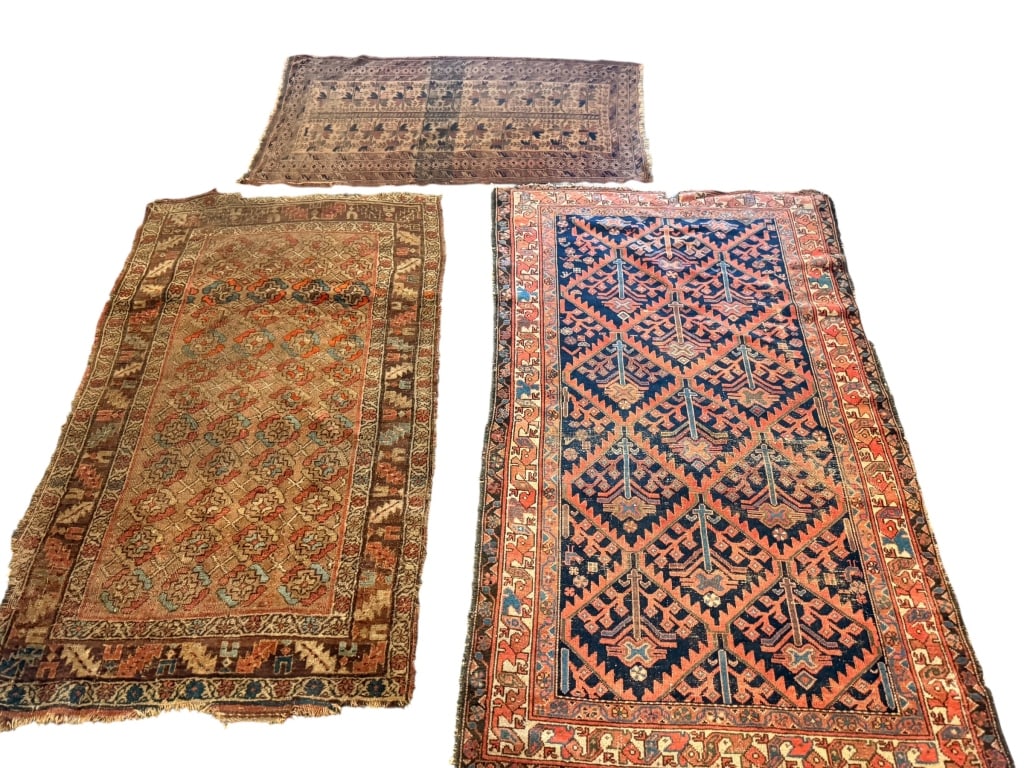 Three Antique Persian Tribal Wool Area Rugs (1 of 9)