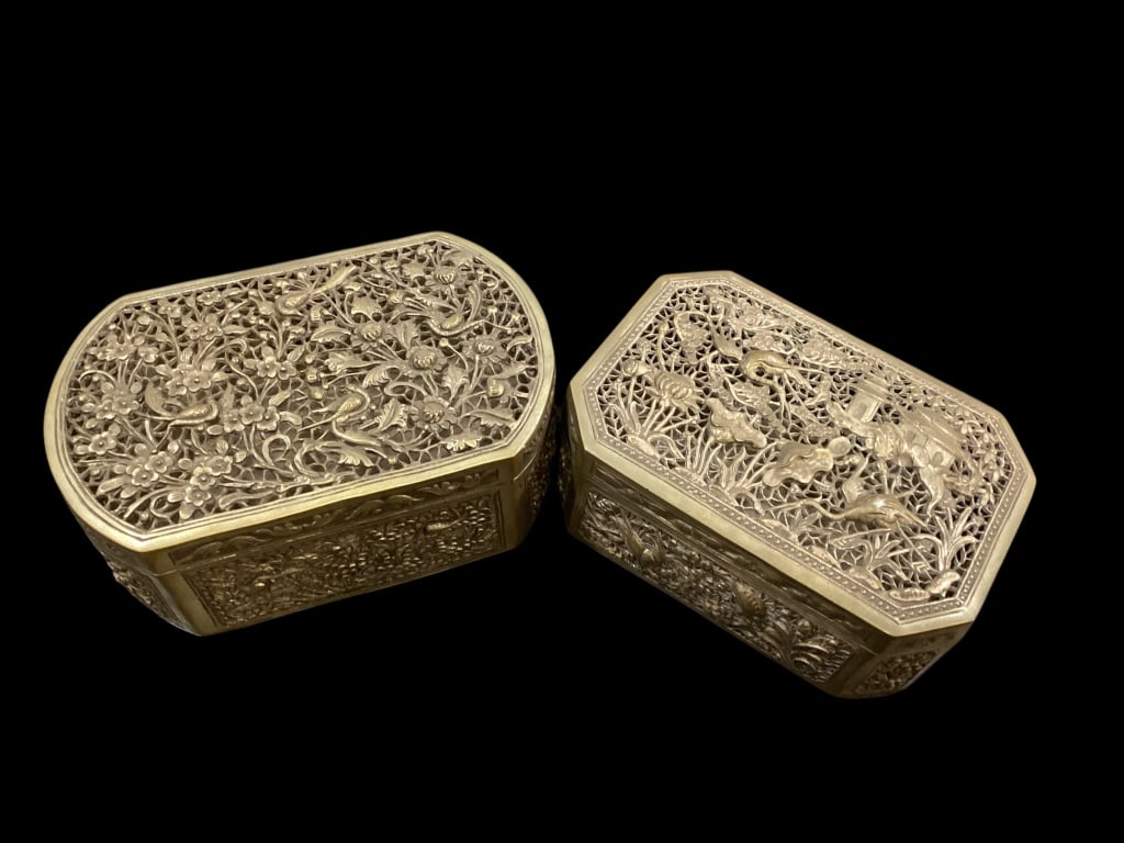 Two Chinese Silver Table Boxes - 3