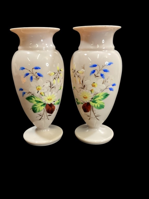 Pair Bristol Glass Vases (1 of 5)