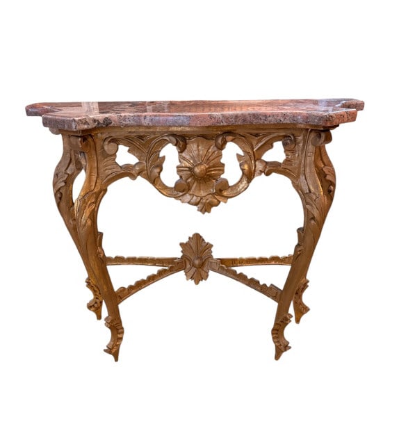 French Louis XV Style Marble Console Table (1 of 5)
