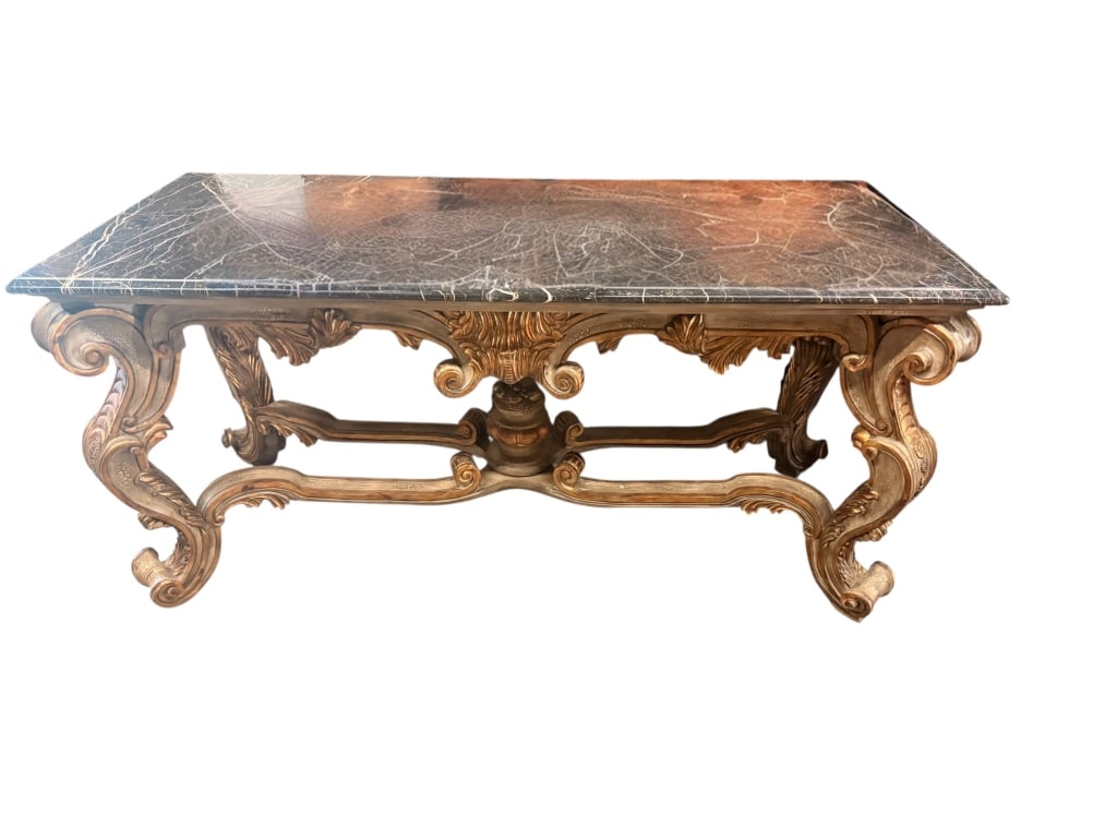 Italian Baroque Style Marble Console Table (1 of 5)