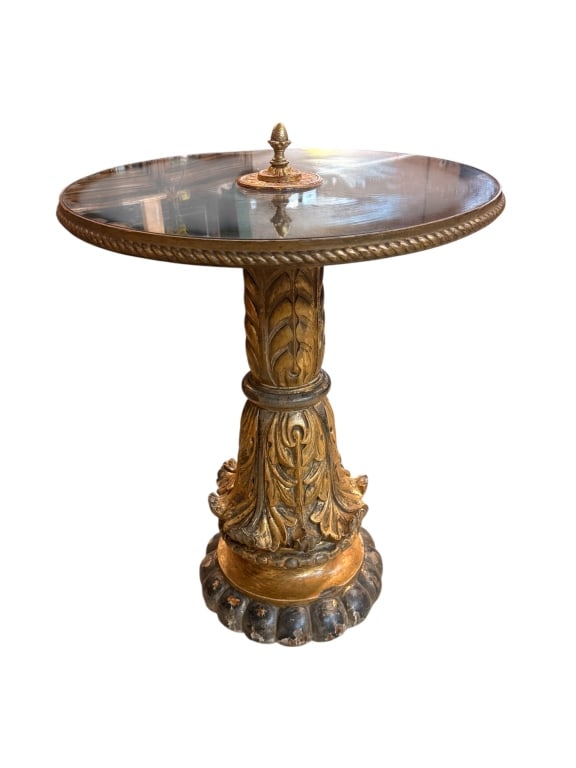 Italian Carved Giltwood Pedestal Table (1 of 3)