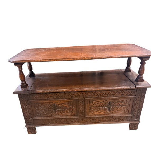 Antique Jacobean Oak Monk's Bench (1 of 5)